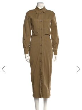 Nanushka Ridley Denim Midi Button-Front Shirt Dress